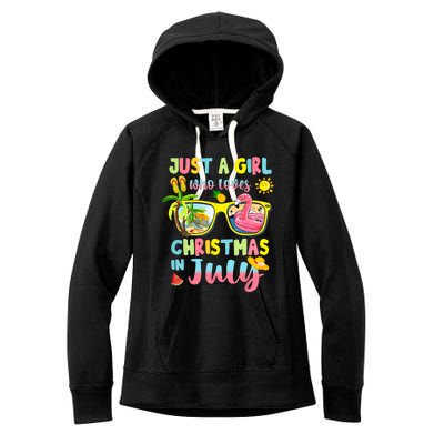 Just A Girl Who Loves Christmas In July Summer Women's Fleece Hoodie