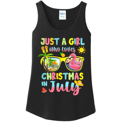 Just A Girl Who Loves Christmas In July Summer Ladies Essential Tank