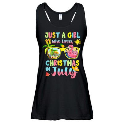 Just A Girl Who Loves Christmas In July Summer Ladies Essential Flowy Tank