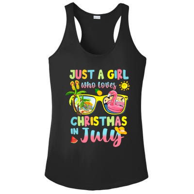 Just A Girl Who Loves Christmas In July Summer Ladies PosiCharge Competitor Racerback Tank