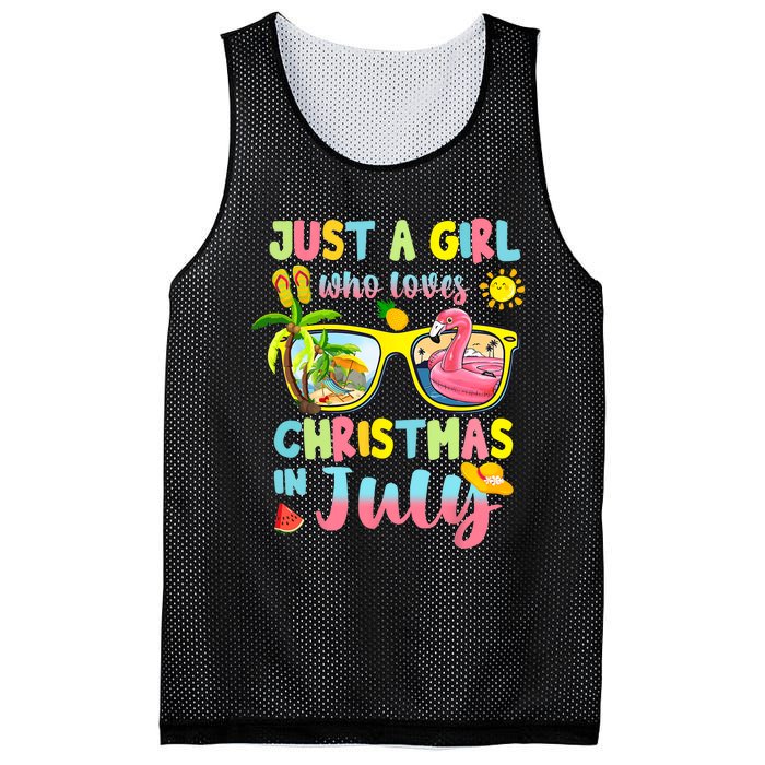 Just A Girl Who Loves Christmas In July Summer Mesh Reversible Basketball Jersey Tank