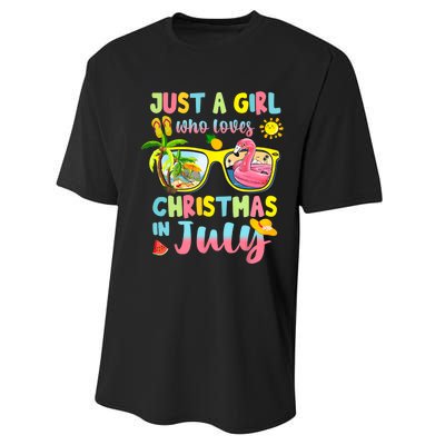 Just A Girl Who Loves Christmas In July Summer Performance Sprint T-Shirt