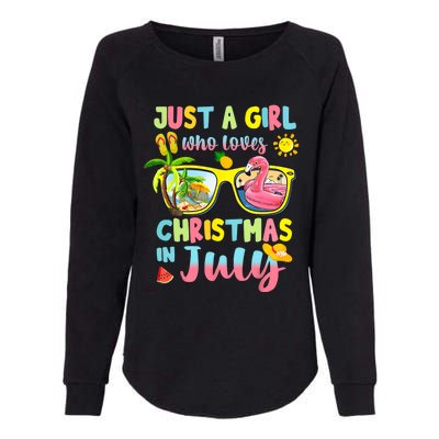 Just A Girl Who Loves Christmas In July Summer Womens California Wash Sweatshirt