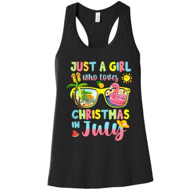 Just A Girl Who Loves Christmas In July Summer Women's Racerback Tank