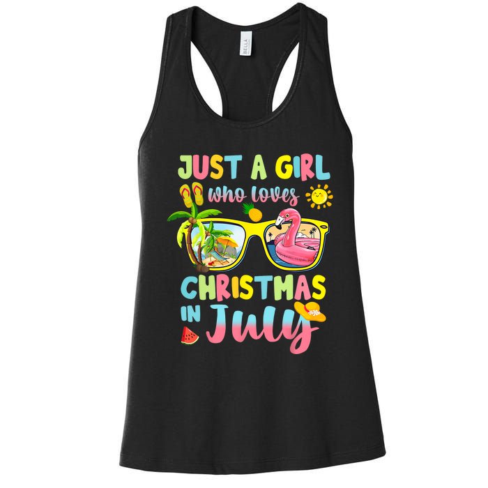 Just A Girl Who Loves Christmas In July Summer Women's Racerback Tank