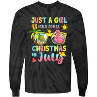 Just A Girl Who Loves Christmas In July Summer Tie-Dye Long Sleeve Shirt