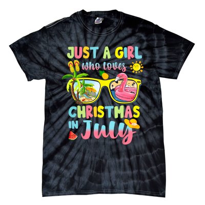 Just A Girl Who Loves Christmas In July Summer Tie-Dye T-Shirt