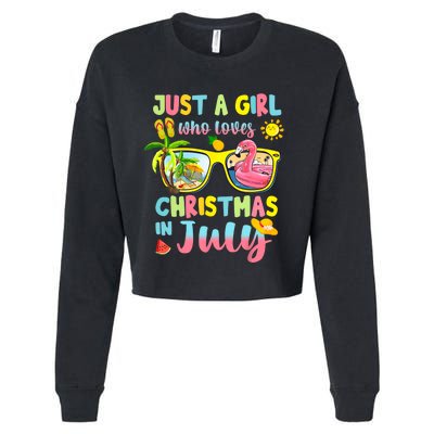 Just A Girl Who Loves Christmas In July Summer Cropped Pullover Crew