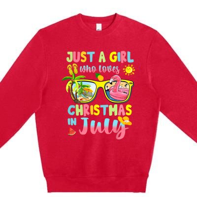 Just A Girl Who Loves Christmas In July Summer Premium Crewneck Sweatshirt