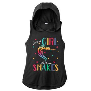 Just A Girl Who Loves Snakes Snake Gift Ladies PosiCharge Tri-Blend Wicking Draft Hoodie Tank