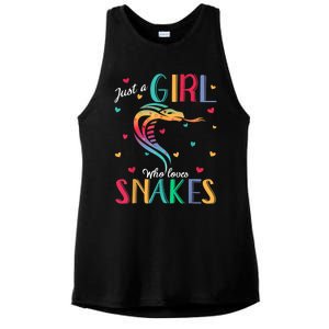 Just A Girl Who Loves Snakes Snake Gift Ladies PosiCharge Tri-Blend Wicking Tank