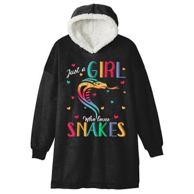 Just A Girl Who Loves Snakes Snake Gift Hooded Wearable Blanket