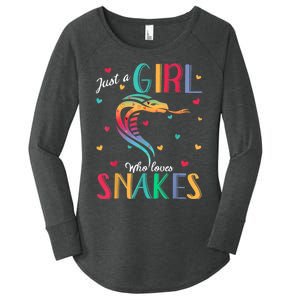 Just A Girl Who Loves Snakes Snake Gift Women's Perfect Tri Tunic Long Sleeve Shirt