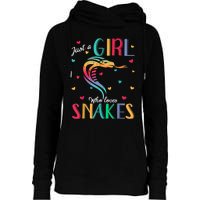 Just A Girl Who Loves Snakes Snake Gift Womens Funnel Neck Pullover Hood