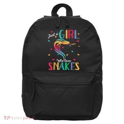 Just A Girl Who Loves Snakes Snake Gift 16 in Basic Backpack