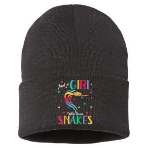 Just A Girl Who Loves Snakes Snake Gift Sustainable Knit Beanie