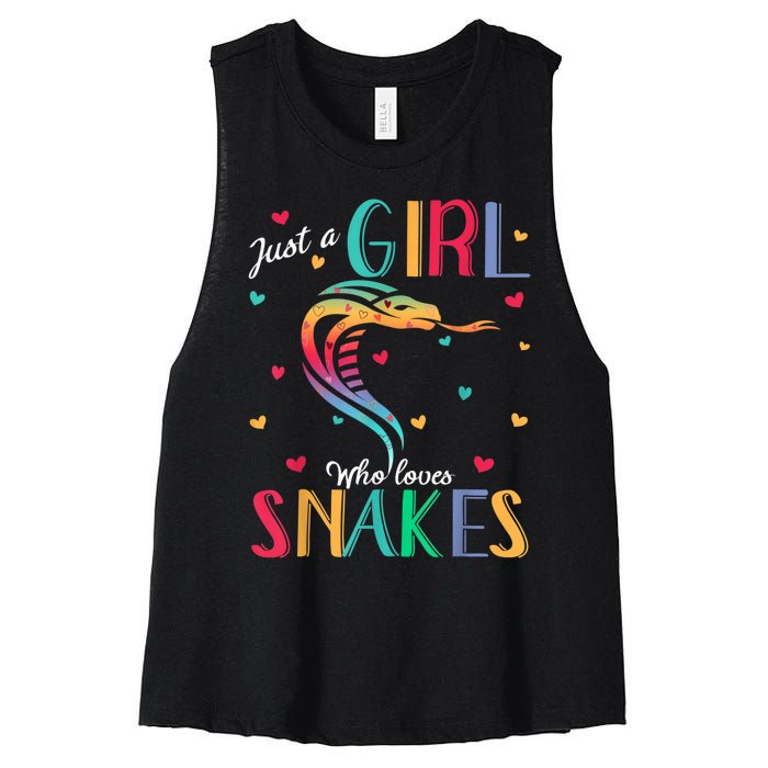 Just A Girl Who Loves Snakes Snake Gift Women's Racerback Cropped Tank