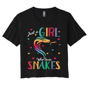 Just A Girl Who Loves Snakes Snake Gift Women's Crop Top Tee