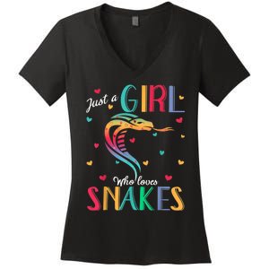 Just A Girl Who Loves Snakes Snake Gift Women's V-Neck T-Shirt