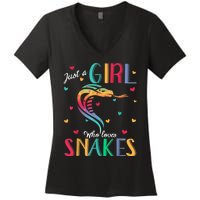 Just A Girl Who Loves Snakes Snake Gift Women's V-Neck T-Shirt