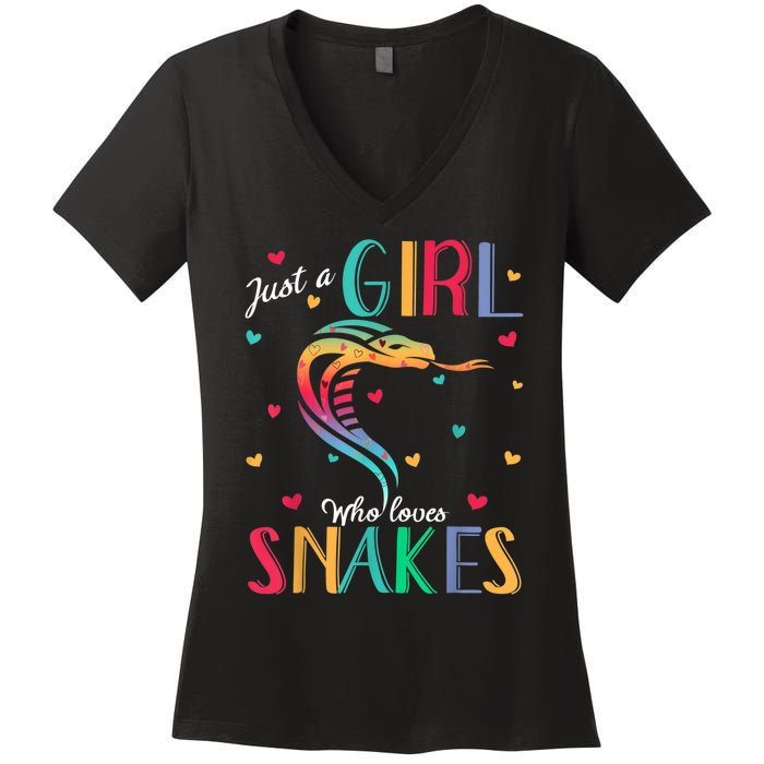 Just A Girl Who Loves Snakes Snake Gift Women's V-Neck T-Shirt