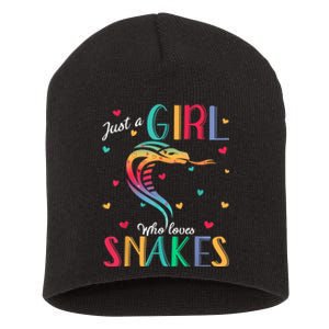 Just A Girl Who Loves Snakes Snake Gift Short Acrylic Beanie