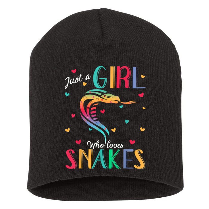 Just A Girl Who Loves Snakes Snake Gift Short Acrylic Beanie