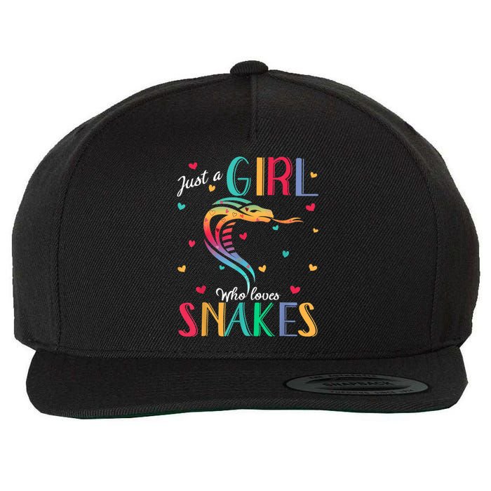 Just A Girl Who Loves Snakes Snake Gift Wool Snapback Cap