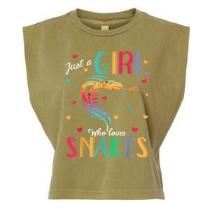 Just A Girl Who Loves Snakes Snake Gift Garment-Dyed Women's Muscle Tee