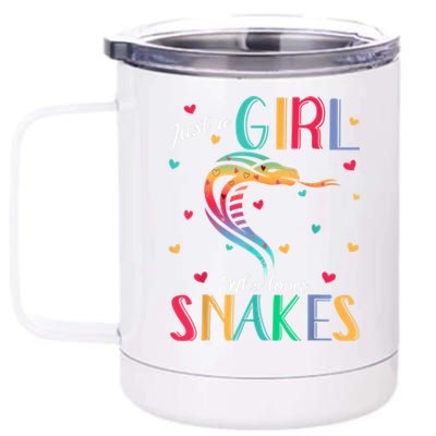 Just A Girl Who Loves Snakes Snake Gift 12 oz Stainless Steel Tumbler Cup