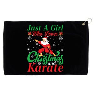 Just A Girl Who Loves Christmas And Karate Xmas For Women Grommeted Golf Towel