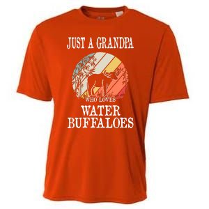 Just A Grandpa Who Loves Water Buffaloes Cool Gift Cooling Performance Crew T-Shirt