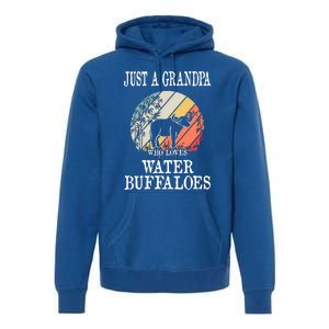 Just A Grandpa Who Loves Water Buffaloes Cool Gift Premium Hoodie