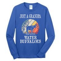 Just A Grandpa Who Loves Water Buffaloes Cool Gift Tall Long Sleeve T-Shirt