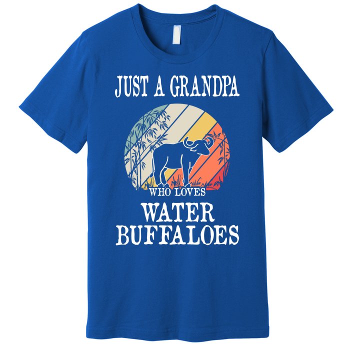 Just A Grandpa Who Loves Water Buffaloes Cool Gift Premium T-Shirt