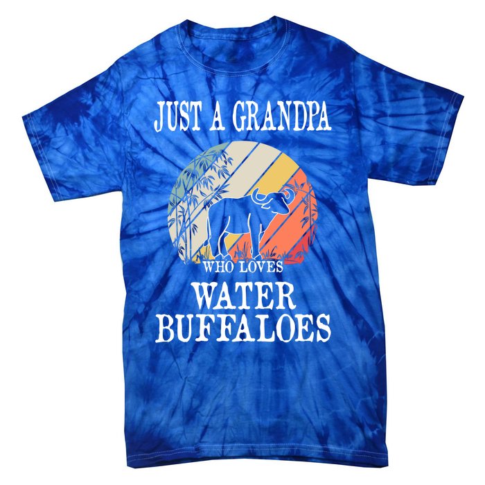 Just A Grandpa Who Loves Water Buffaloes Cool Gift Tie-Dye T-Shirt