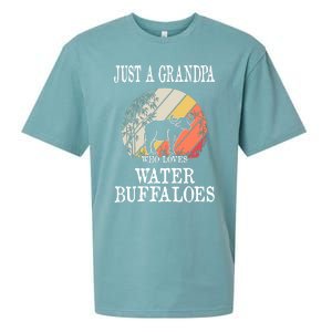 Just A Grandpa Who Loves Water Buffaloes Cool Gift Sueded Cloud Jersey T-Shirt