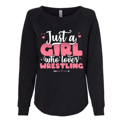 Just A Girl Who Loves Wrestling Cute Wrestler Womens California Wash Sweatshirt