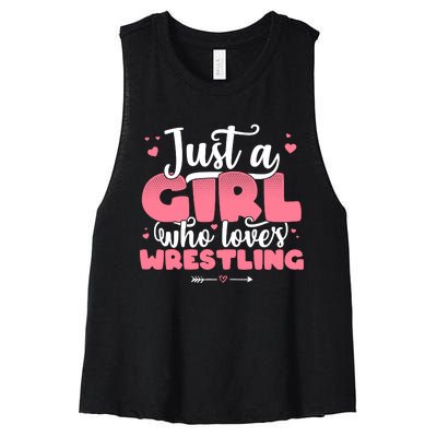 Just A Girl Who Loves Wrestling Cute Wrestler Women's Racerback Cropped Tank