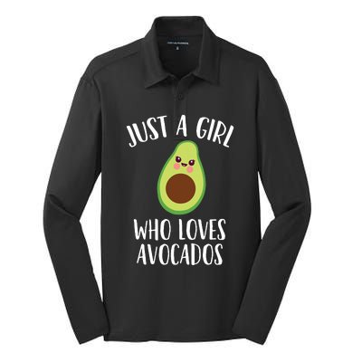 Just A Girl Who Loves Avocados Silk Touch Performance Long Sleeve Polo