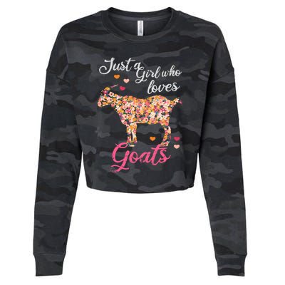 Just A Girl Who Loves Goats Gift Cropped Pullover Crew