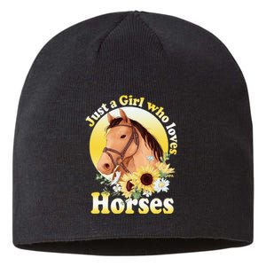 Just A Girl Who Loves Horses Riding Sustainable Beanie