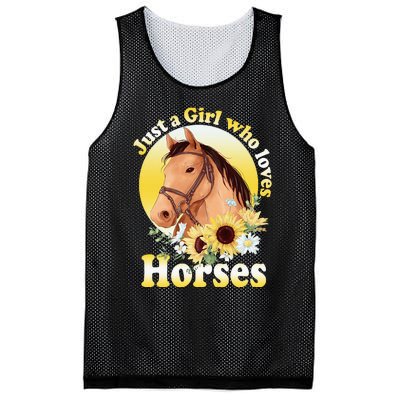 Just A Girl Who Loves Horses Riding Mesh Reversible Basketball Jersey Tank