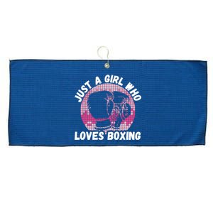 Just A Girl Who Loves Boxing, Female Boxer Large Microfiber Waffle Golf Towel