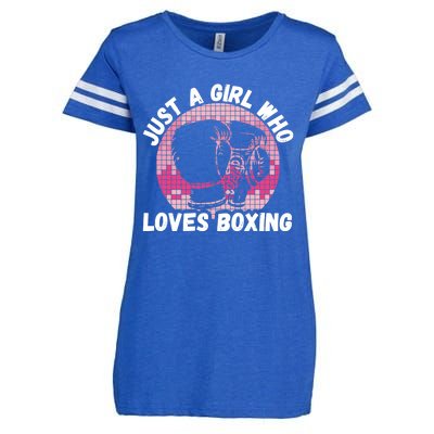 Just A Girl Who Loves Boxing, Female Boxer Enza Ladies Jersey Football T-Shirt