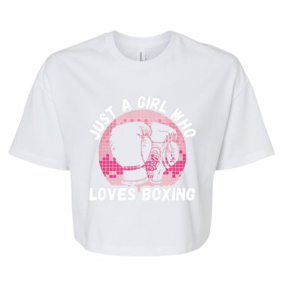 Just A Girl Who Loves Boxing, Female Boxer Bella+Canvas Jersey Crop Tee