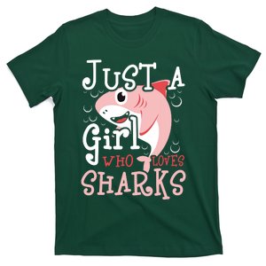 Just A Girl Who Loves Sharks Marine Biologist Shark Lovers T-Shirt