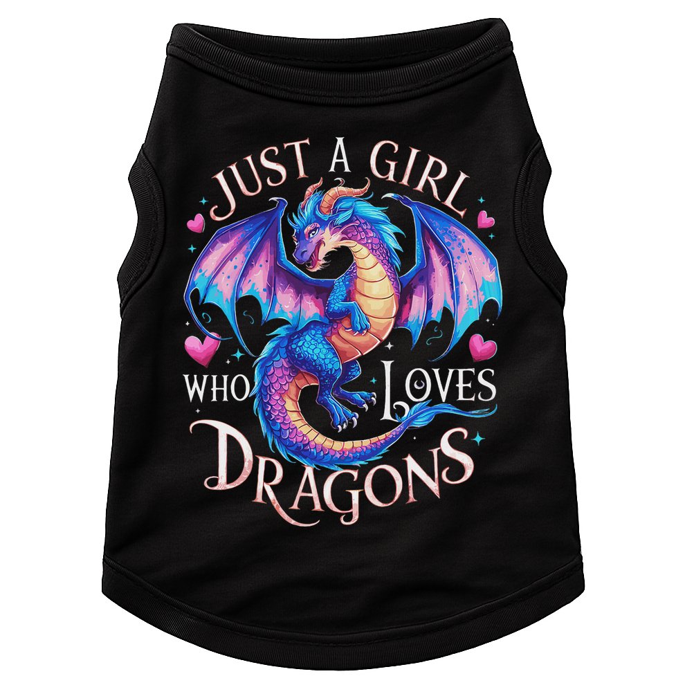 Just A Girl Who Loves Dragons Cute Dragon Doggie Tank