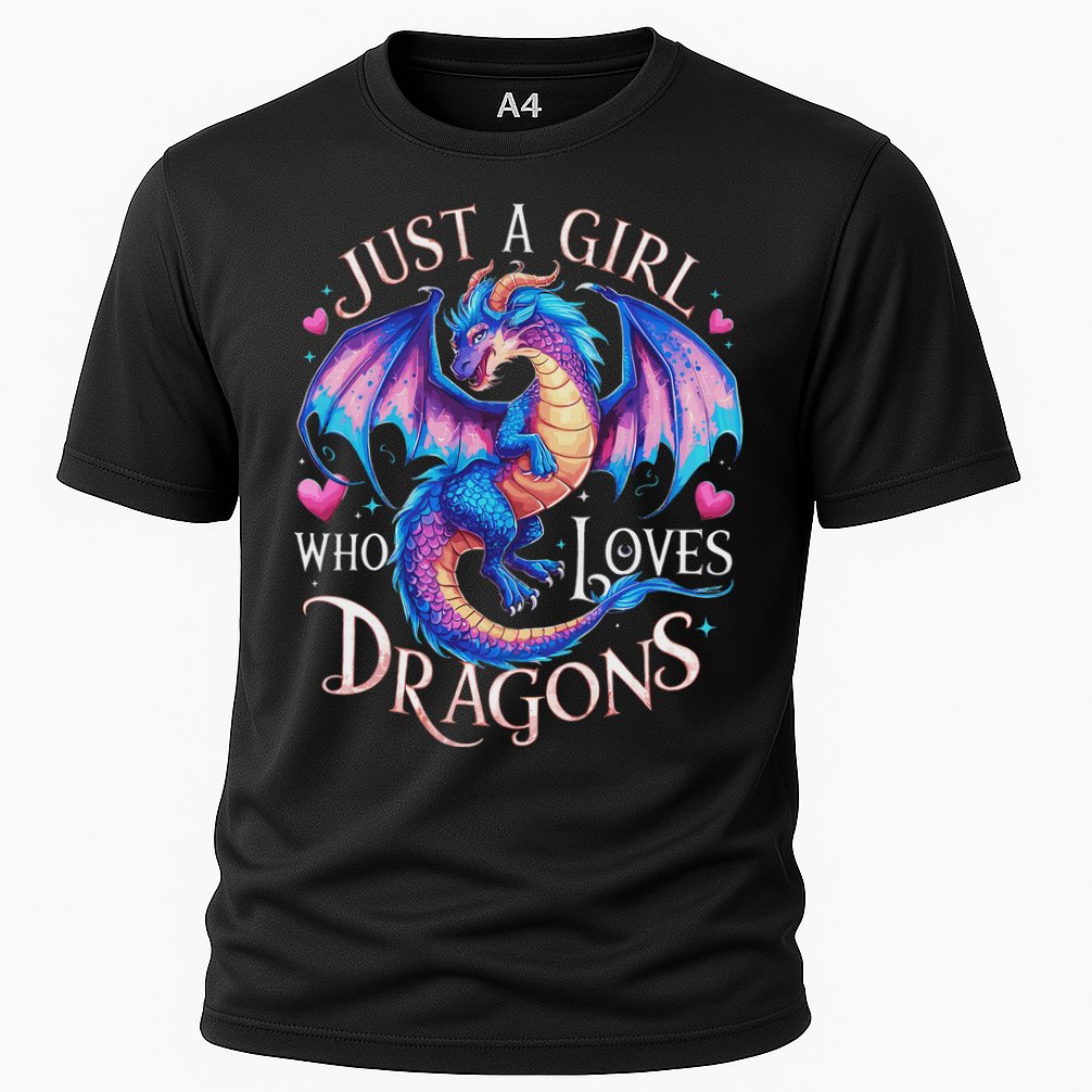 Just A Girl Who Loves Dragons Cute Dragon Cooling Performance Crew T-Shirt