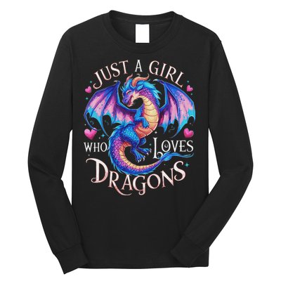 Just A Girl Who Loves Dragons Cute Dragon Long Sleeve Shirt